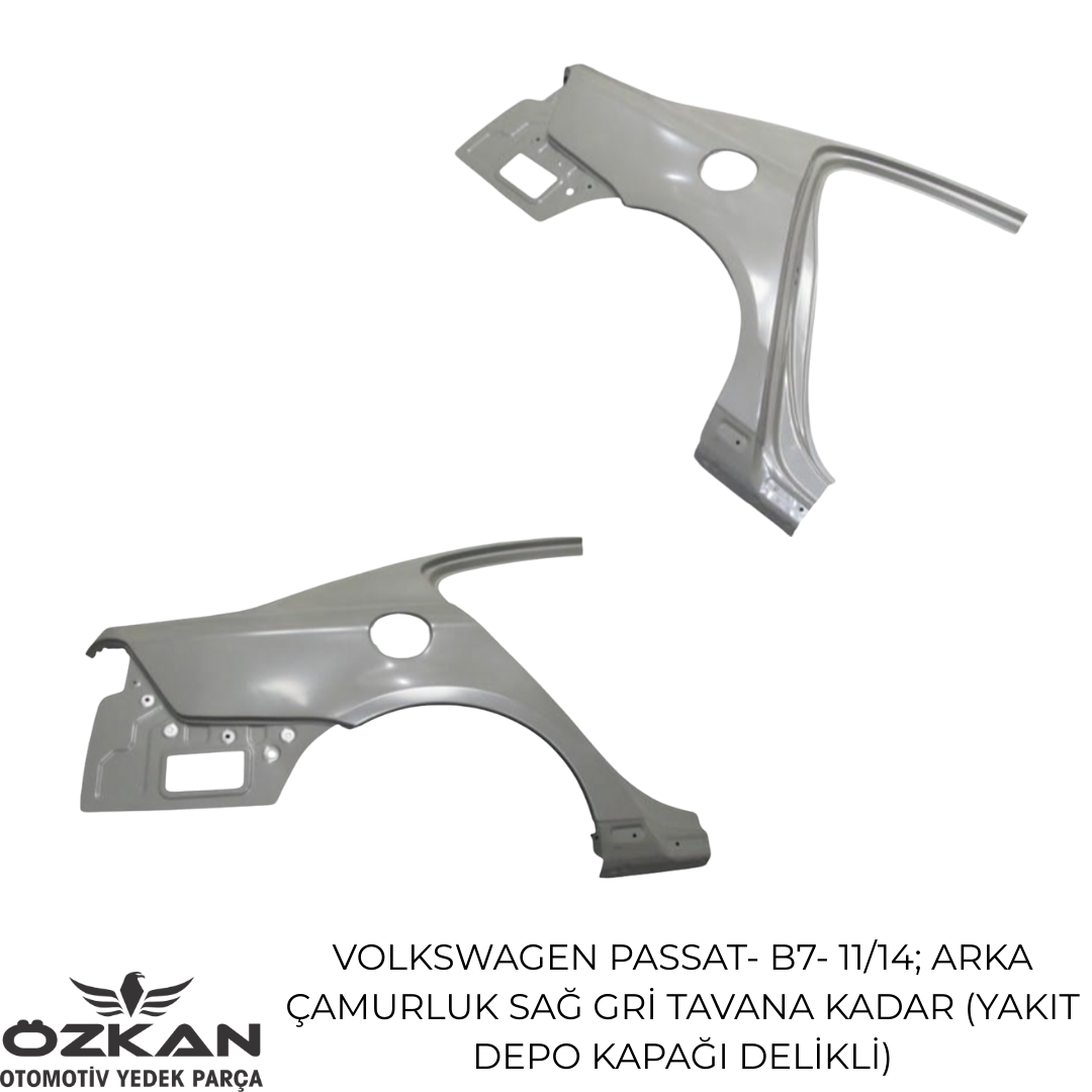 Volkswagen Passat B7 2011–2014 Sağ Arka Çamurluk (Tavana Kadar)